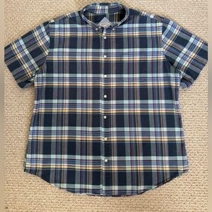 Merona Men's Multicolor Plaid Button Down Shirt, XL 🦋